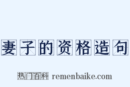 妻子的资格造句是什么意思的图片